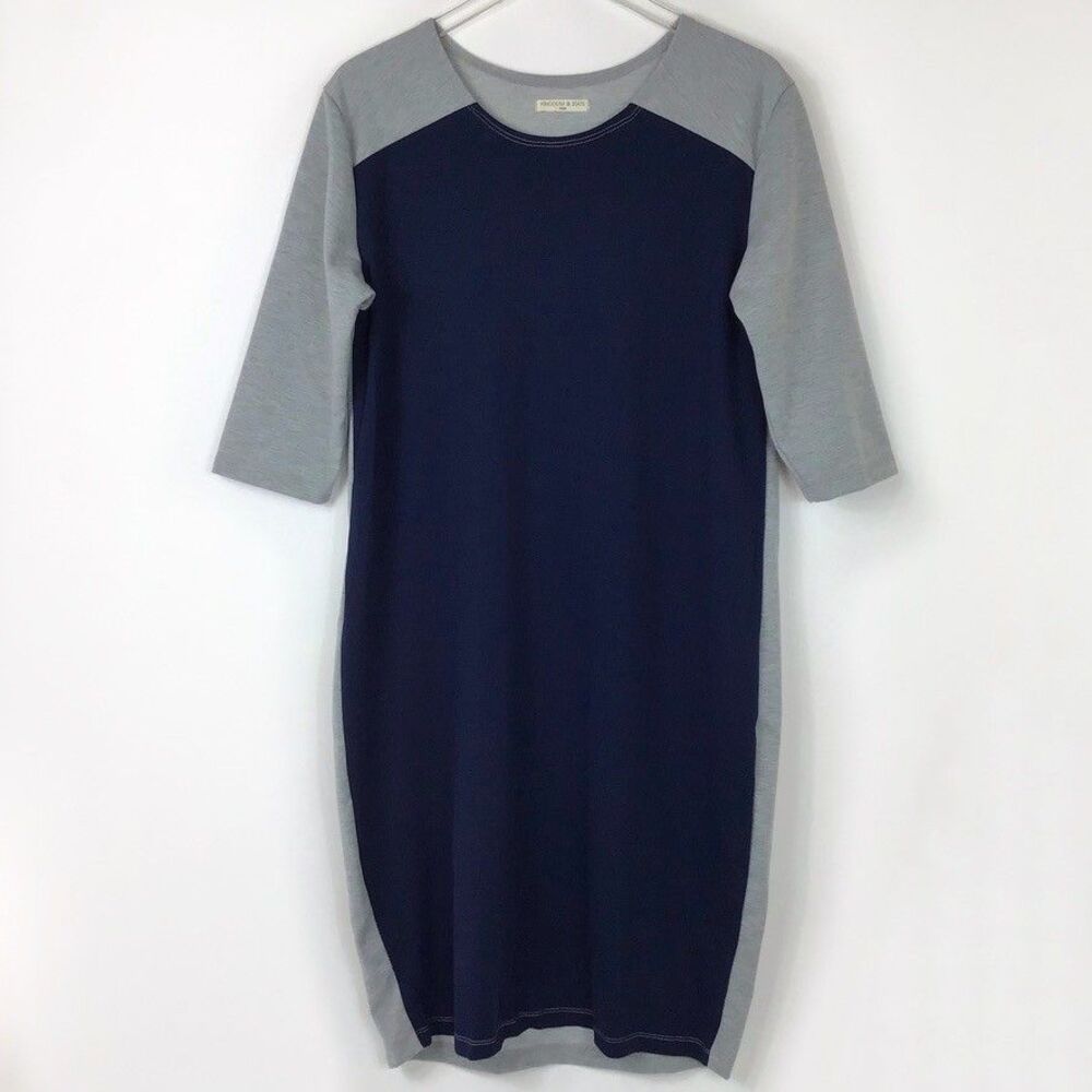Kingdom & State dress L Blue Colorblock Knee Length Jersey Collegiate Clean Girl